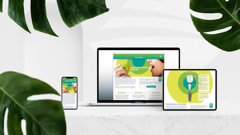 Zahnimplantate Berlin - neuer One-Pager von STUDIO FJELLFRAS